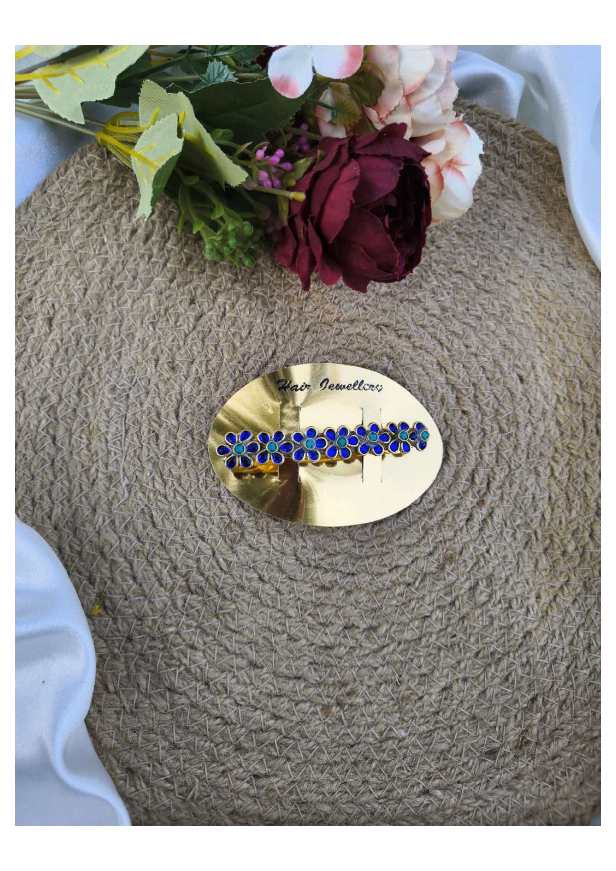 Flower center clip- Blue