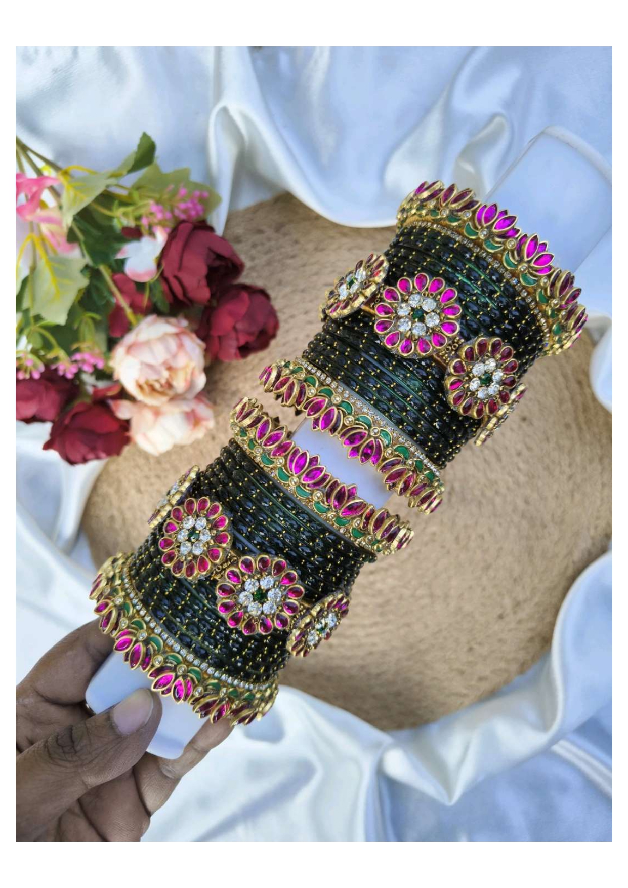 JADU (Dark pink with Bottle green)