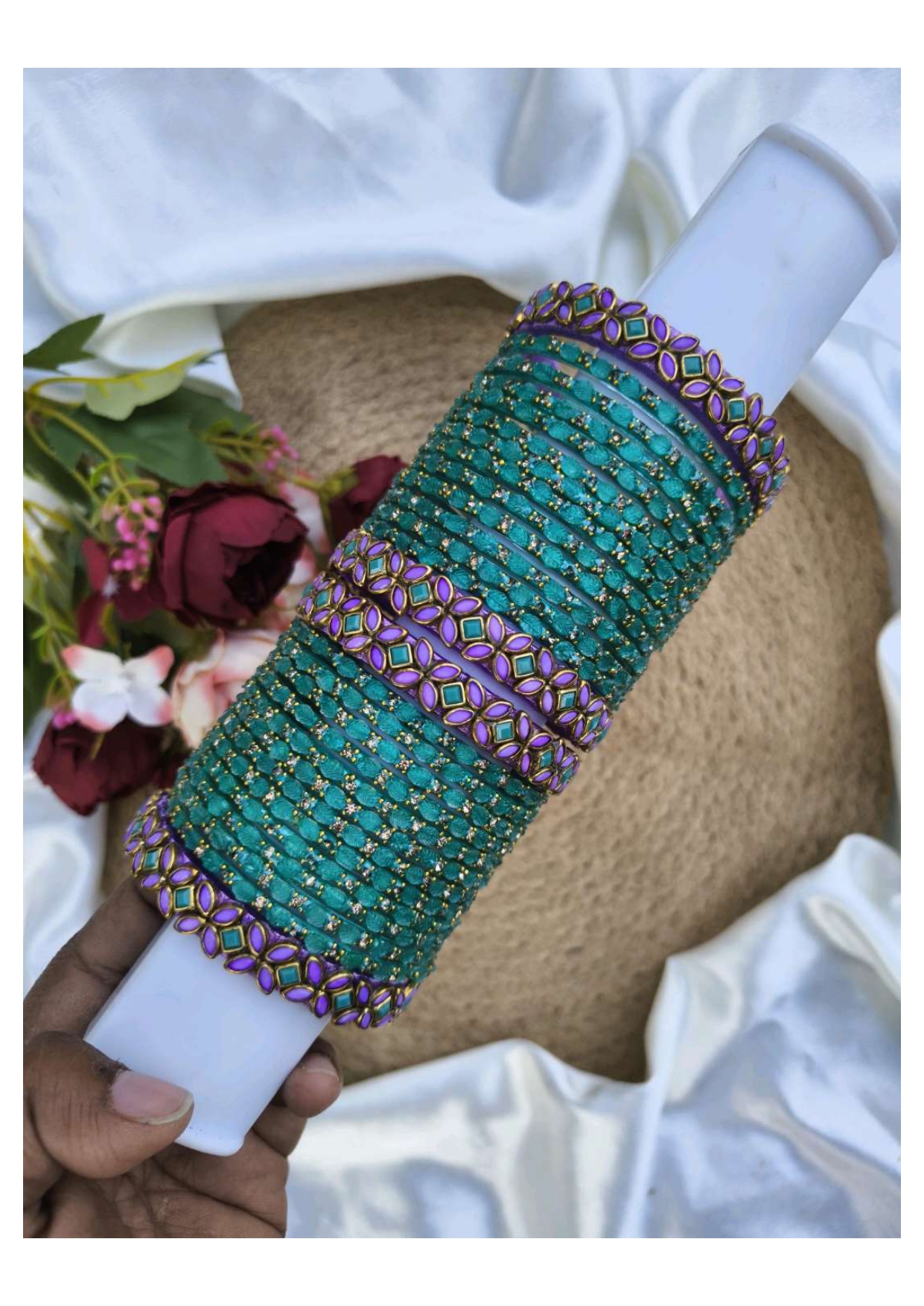 HARINI (lilac with teal green)