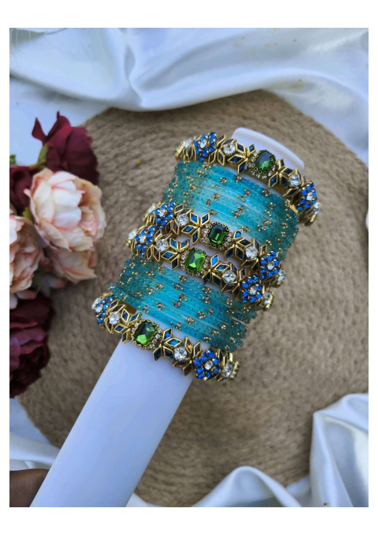 MUKTA (Mix of parrot green, light blue, royal blue)