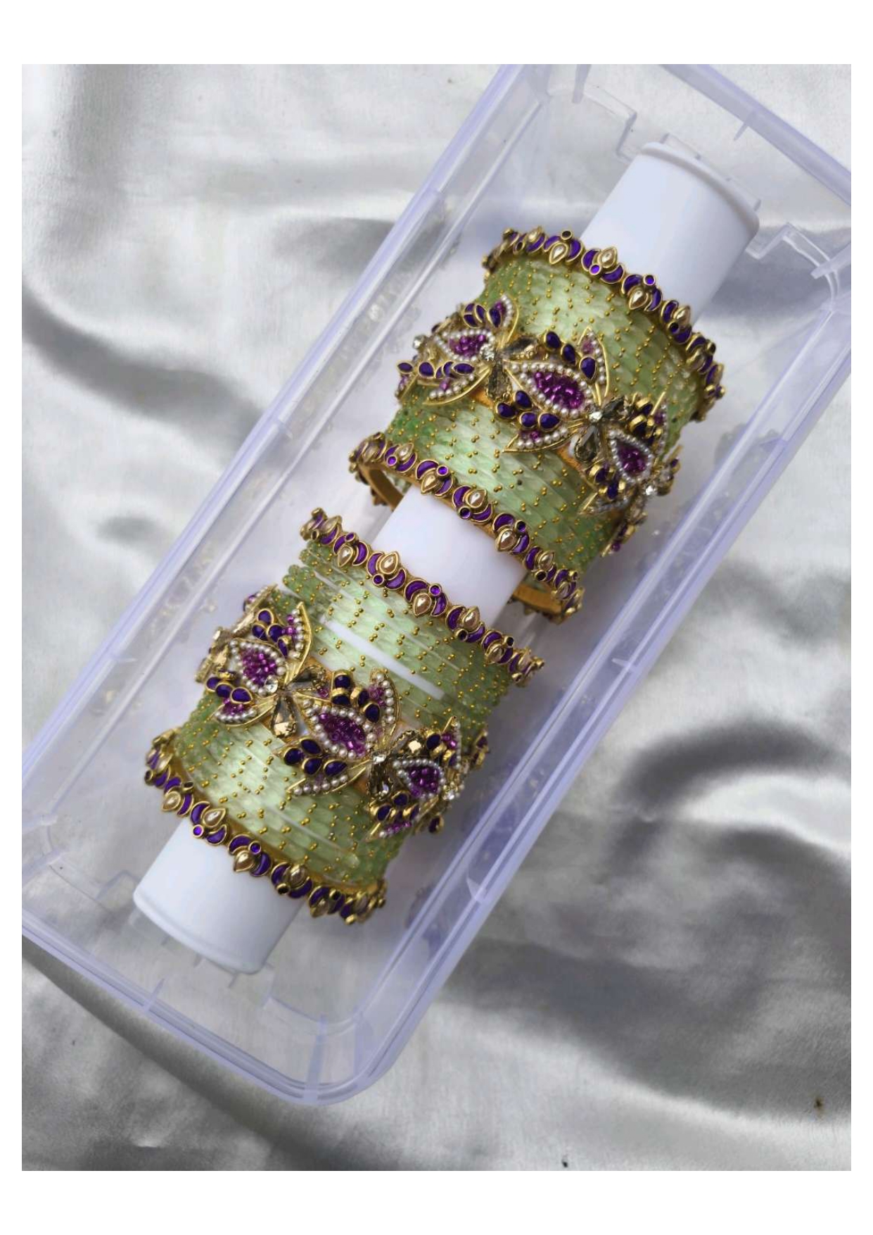 VENTHAMARAI (Purple with pistachio green)