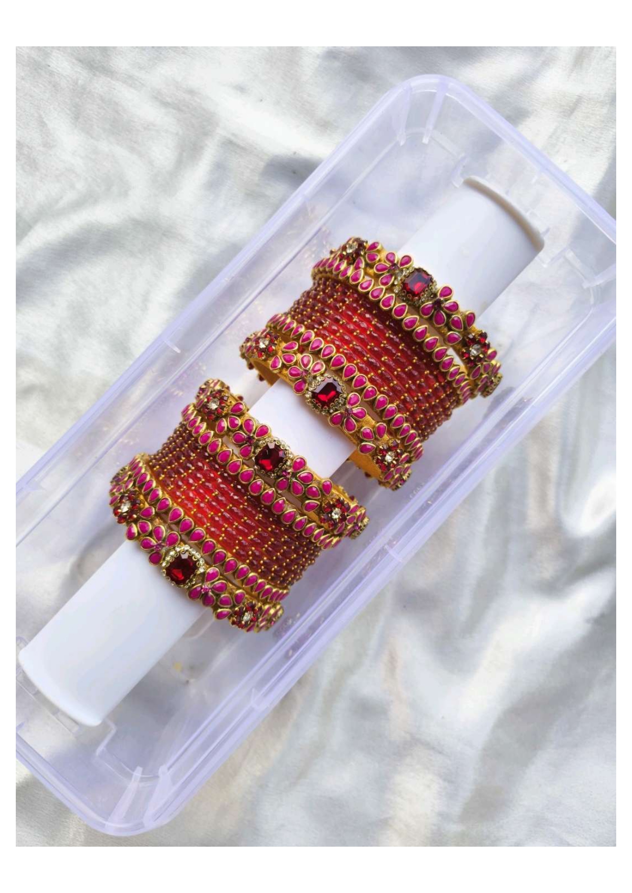 THIYA (Rani pink with marron)