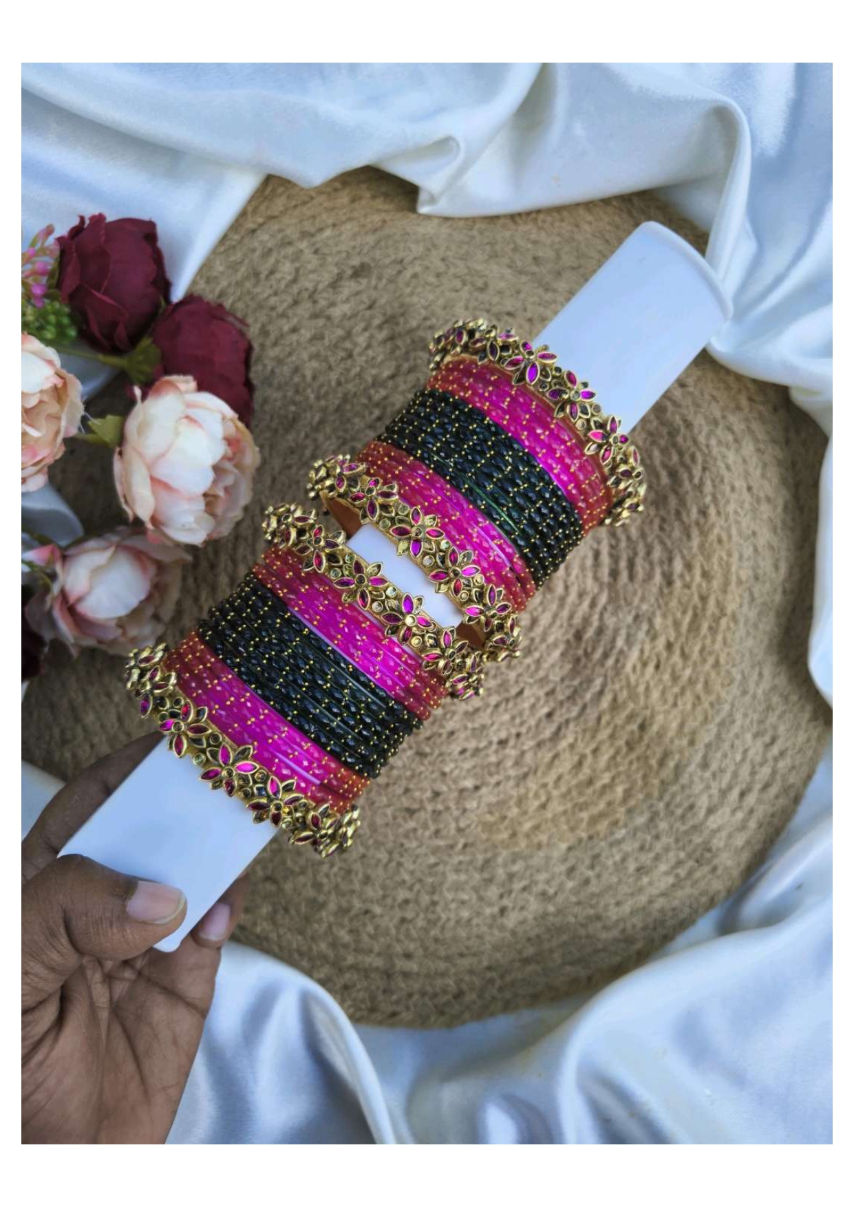 TANIRIKA (Dark pink with Bottle green)