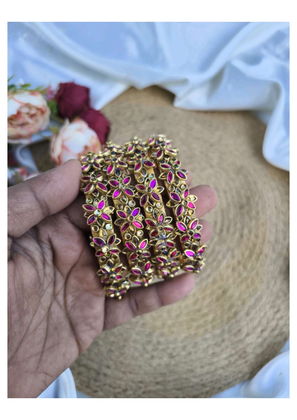 Leaf flower ( Pink with gold)