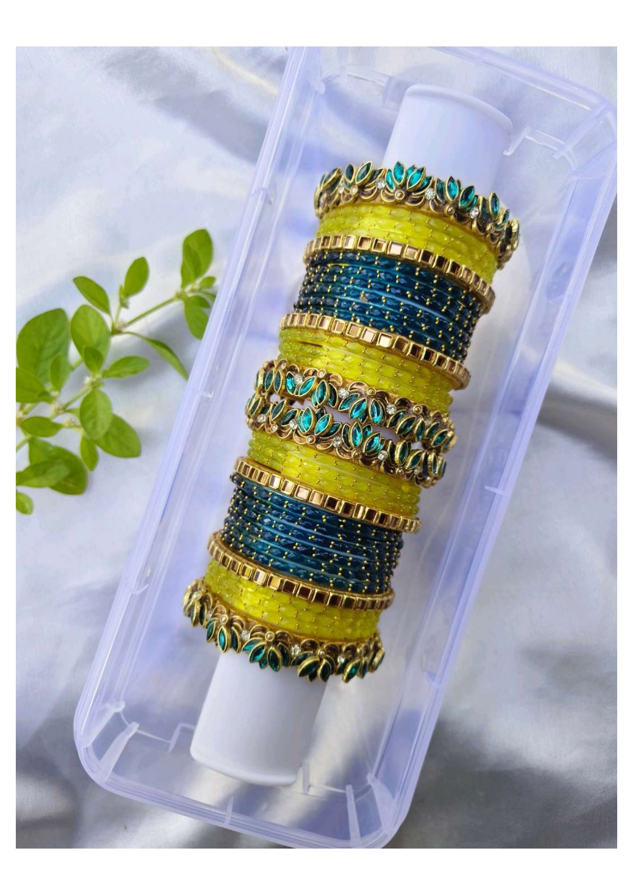 THAMARAI 1.0 (peacock blue with lemon yellow)