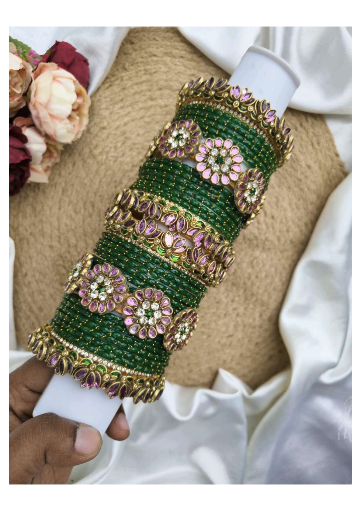 JADU (Baby pink with leaf green)