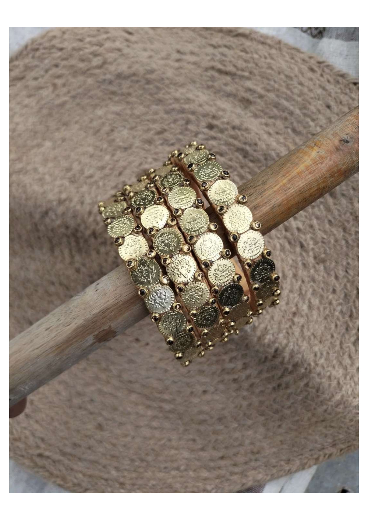 Light gold coin bangles 