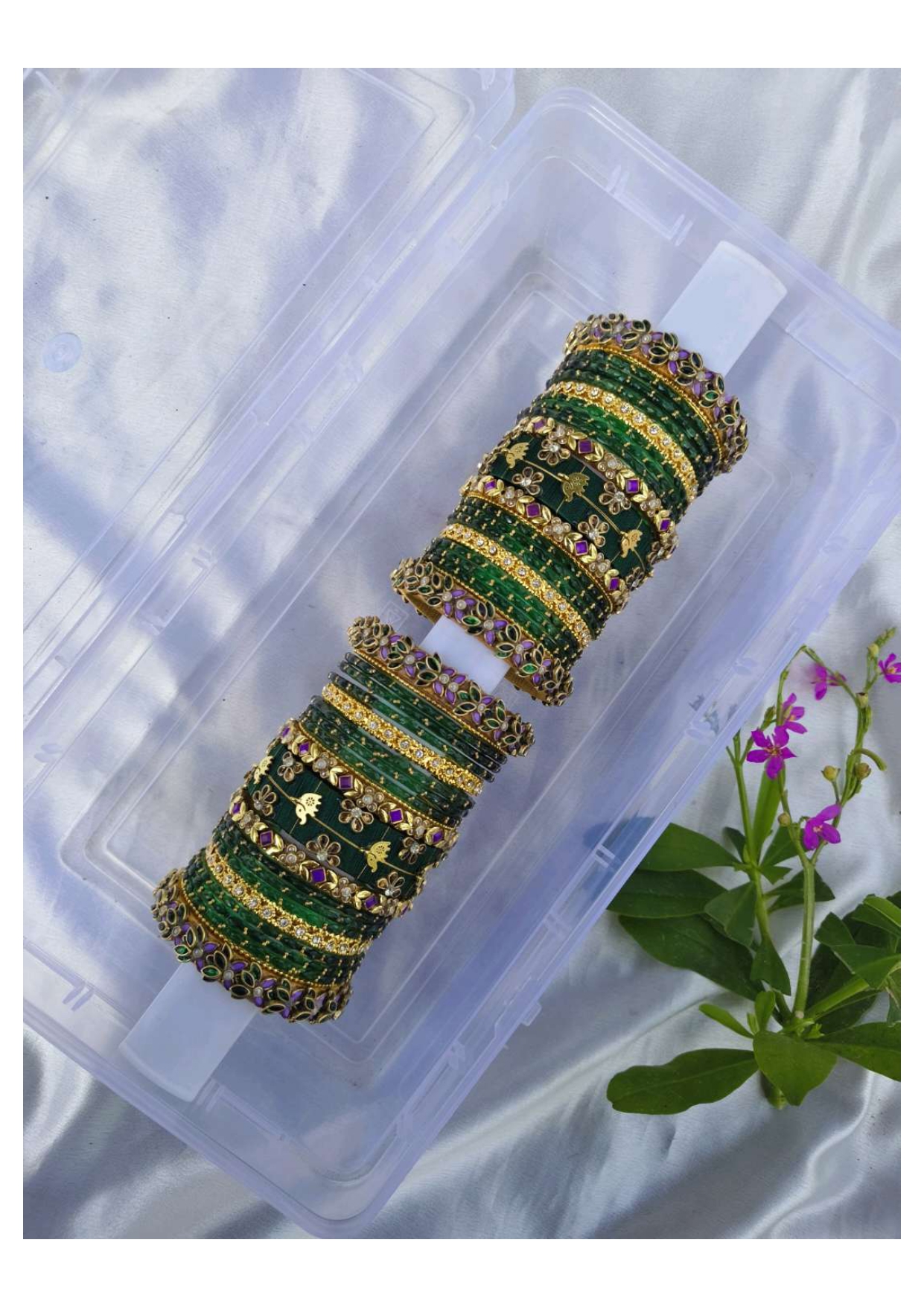 KALYANI (Dark green with lavender)
