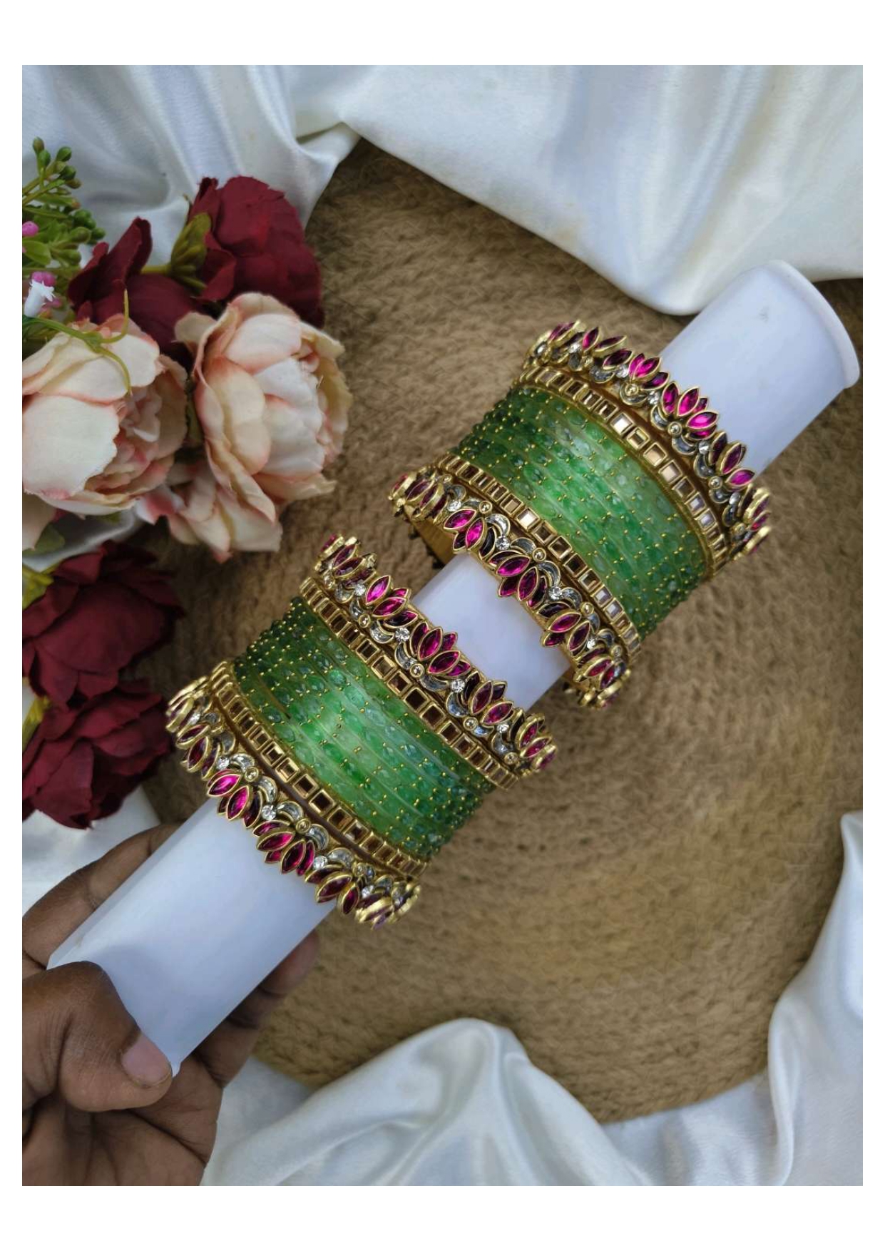 THAMARAI  2.0 (Dark pink with Pista green)